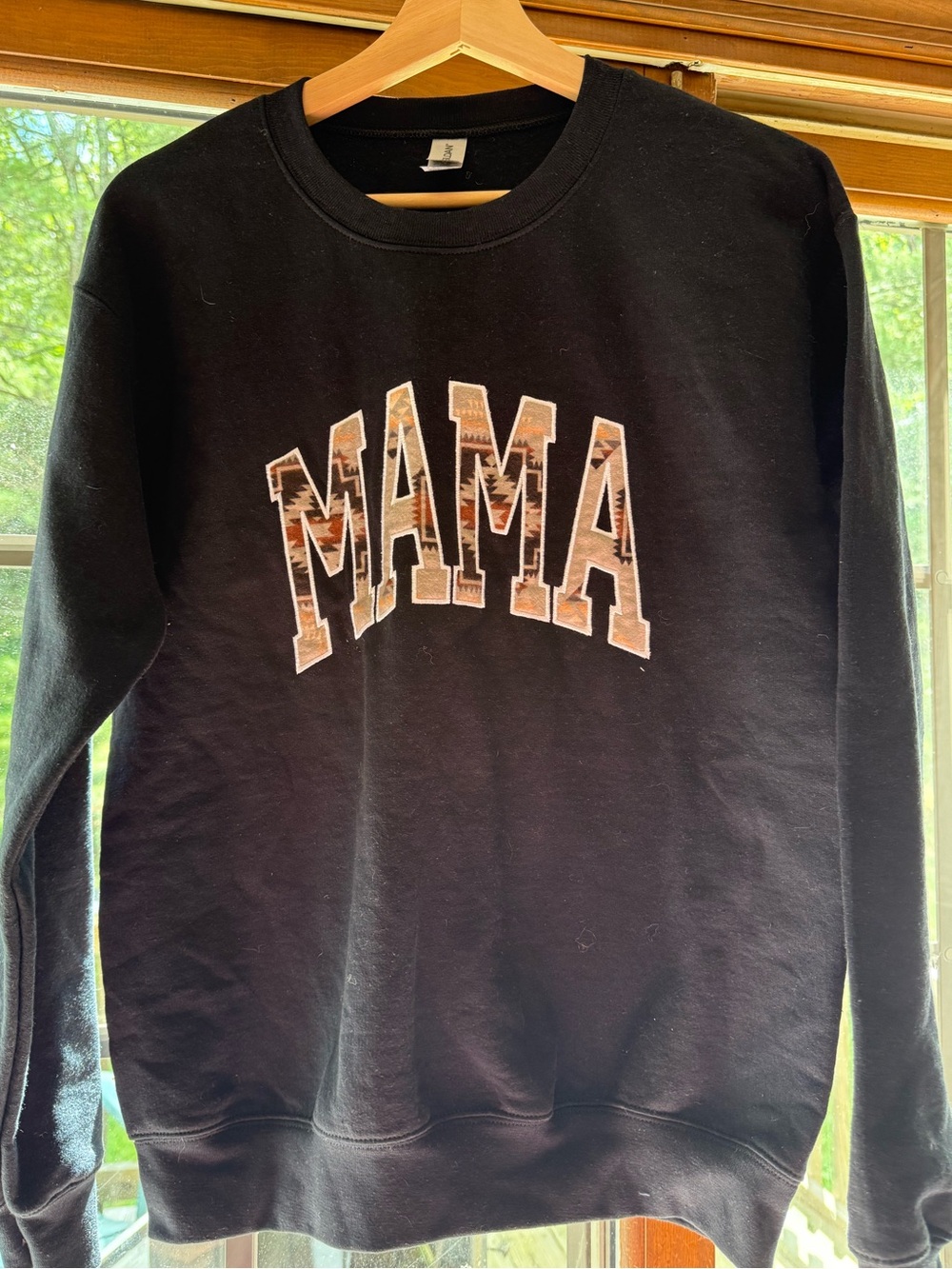 Women’s Western Sweatshirt, Mama Pullover, Pendleton Fabric, Size S
